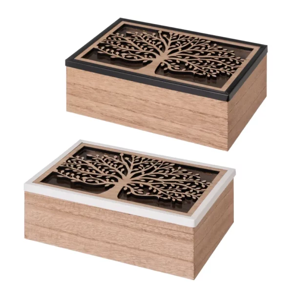 Wooden Box 2 Assorted Models with glass 24 X 16 X 8 Cm