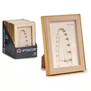 Gold Edged Wooden Coloured Photo Frame, 10x15cm