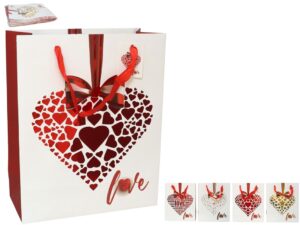 Large "Foil Hearts" Gift Bag 42x31x12cm
