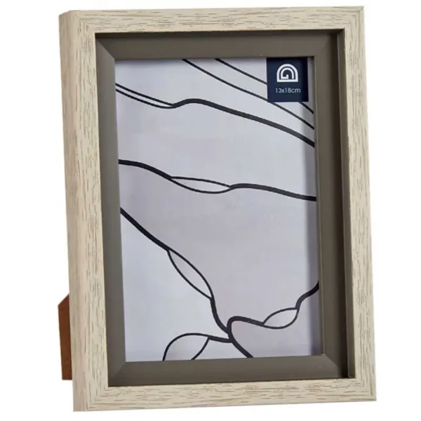13x18cm Grey Edge Natural Photo Frame