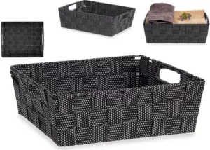 Fabric Rectangular Storage Box 23cm Black