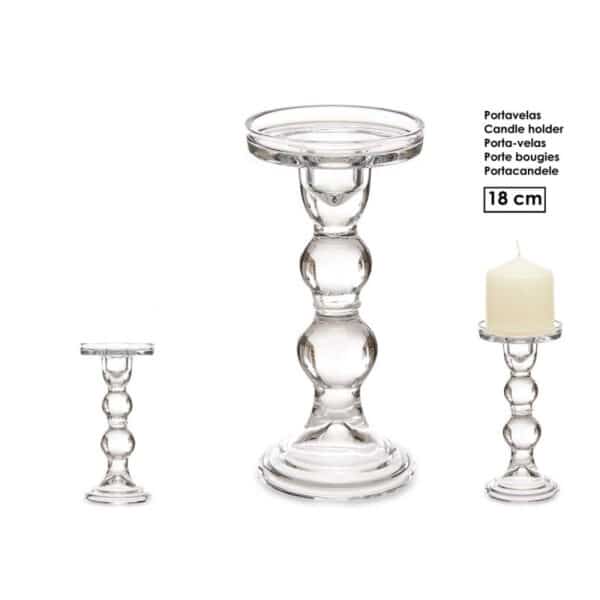 18cm L Glass Ball Design Candle Holder