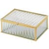 Jewelery Box Glass-Metal Gold 15 X 11cms