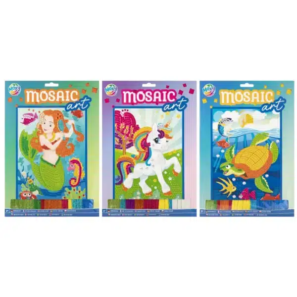 Mosaic Art A4 With Glitter FoamTiles , 3 Assorted