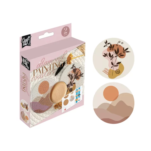 Round Diamond Painting Coaster Set, 2-Pack