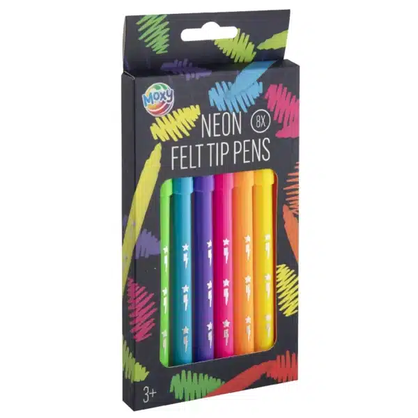 8 Neon Felt Tip Markers