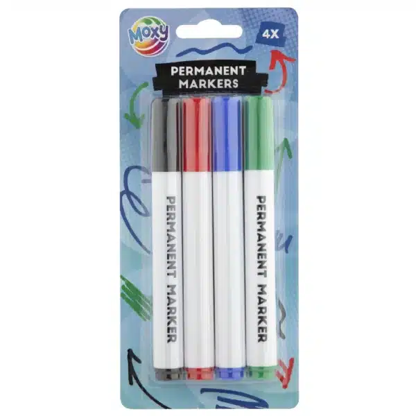 4 Round Tip Permanent Markers