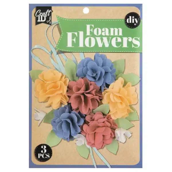 Make Your Own Foam Flowers, 3 Assorted Designs - Image 3