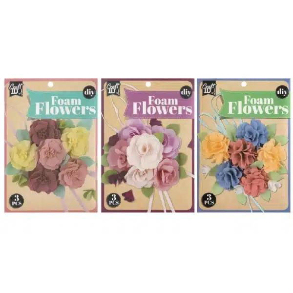 Make Your Own Foam Flowers, 3 Assorted Designs