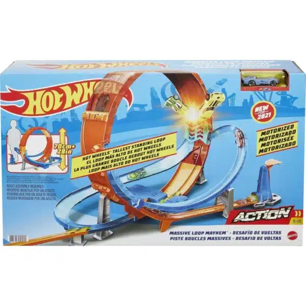 Hot Wheels Massive Loop Mayhem Track Set With 70cm Tall Track Loop - Image 4
