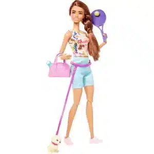 Barbie Doll With Puppy, Workout Outfit, Roller Skates And Tennis