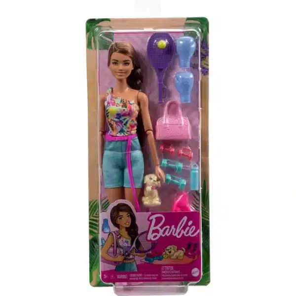 Barbie Doll With Puppy, Workout Outfit, Roller Skates And Tennis - Image 3