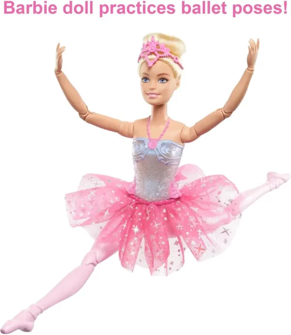 Barbie Dreamtopia Twinkle Lights Ballerina Doll with Blonde Hair & Light-Up Feature Wearing Royal Headband & Pink Tutu - Image 3