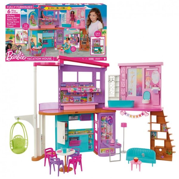 Barbie Vacation House Playset With 30+ Pieces by Mattel - Image 2