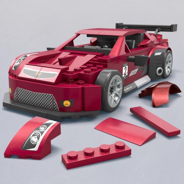 Mega Hot Wheels Collectible Car Building Toy, Cadillac ATS-V R with 319 Pieces and Die-Cast Model, Build & Display Set for Collectors, Red - Image 4