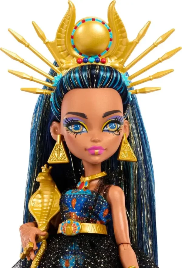 Monster High Monster Ball Doll, Cleo De Nile in Party Dress with Themed Accessories Including Scepter & Cupcakes - Image 5