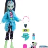 Monster High Creepover Party Doll, Frankie Stein with Pet Dog Watzie, Sleepover Clothes & Accessories like Pillow & Furry Robe - Image 3