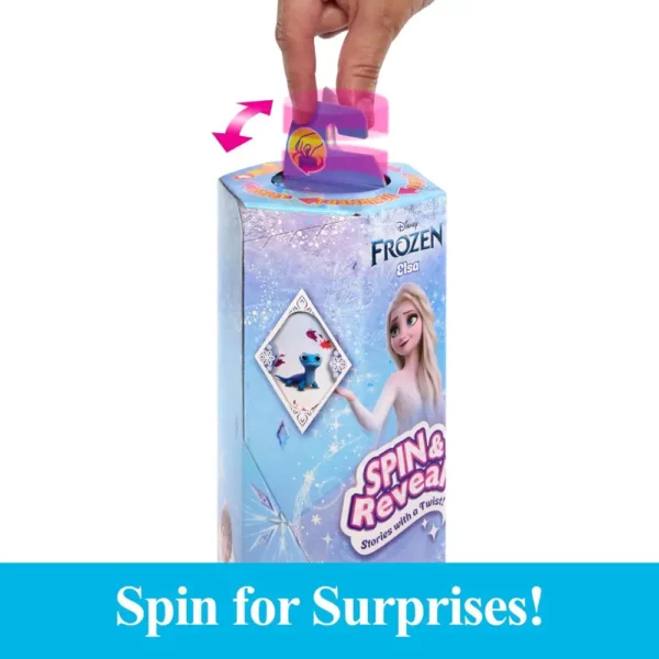 Mattel Disney Frozen Elsa Fashion Doll Set, Spin & Reveal with 11 Surprises Including 5 Accessories, 5 Stickers & Play Scene, Inspired by the Movie - Image 4