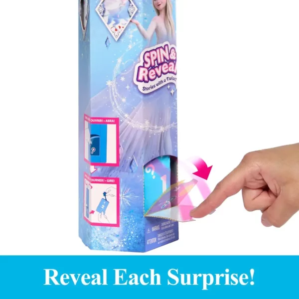Mattel Disney Frozen Elsa Fashion Doll Set, Spin & Reveal with 11 Surprises Including 5 Accessories, 5 Stickers & Play Scene, Inspired by the Movie - Image 2