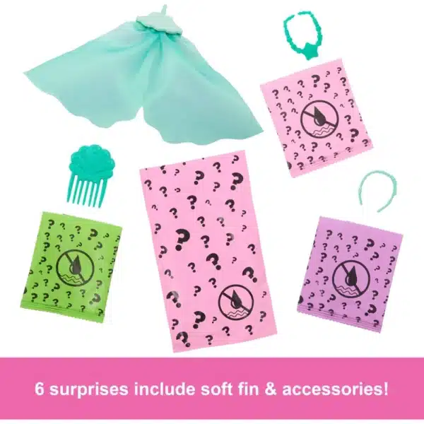 Barbie Color Reveal, Mermaid Series, Doll And Accessories, With 6 Surprises, Colour Changing Top - Image 4