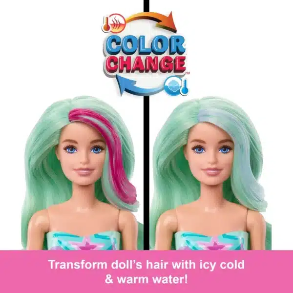 Barbie Color Reveal, Mermaid Series, Doll And Accessories, With 6 Surprises, Colour Changing Top - Image 3
