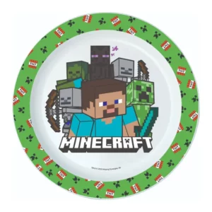 Kids Microwave Safe Plastic Plate Minecraft