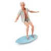 Barbie The Movie Ken Doll Wearing Pastel Pink and Green Striped Beach Matching Set with Surfboard and White Sneakers - Image 4