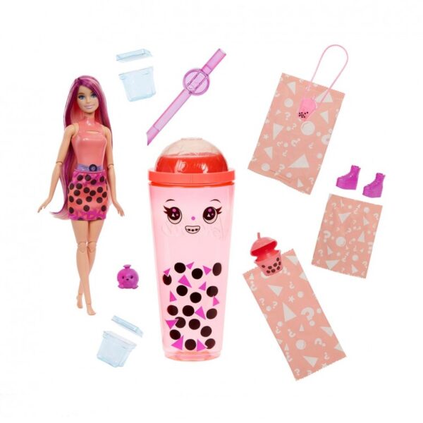Barbie Pop Reveal Bubble Tea Series Doll & Accessories with Fashion Doll & Pet, 8 Surprises Include Color Change, Cup with Storage - Image 2
