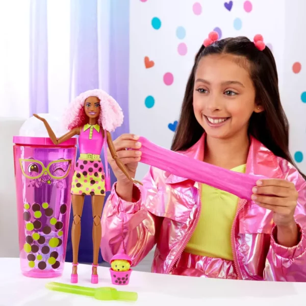 Barbie Pop Reveal Bubble Tea Series Doll & Accessories with Fashion Doll & Pet, 8 Surprises Include Color Change, Cup with Storage - Image 6