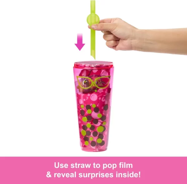 Barbie Pop Reveal Bubble Tea Series Doll & Accessories with Fashion Doll & Pet, 8 Surprises Include Color Change, Cup with Storage - Image 5