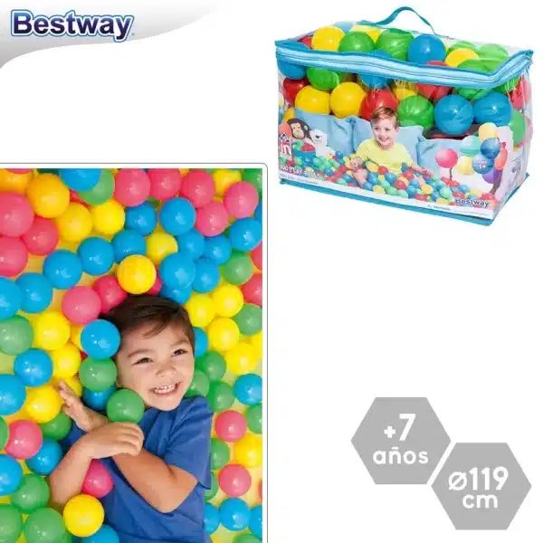 Bestway Pack of 100 Plastic Ball Pit Balls, 6.50 cm