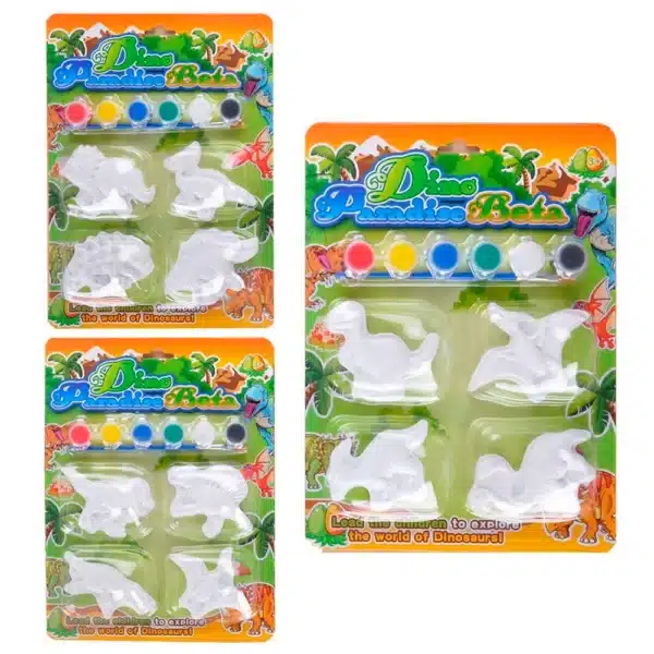 Pack of 4 Paint Your Own Plaster Dinosaur Moulds