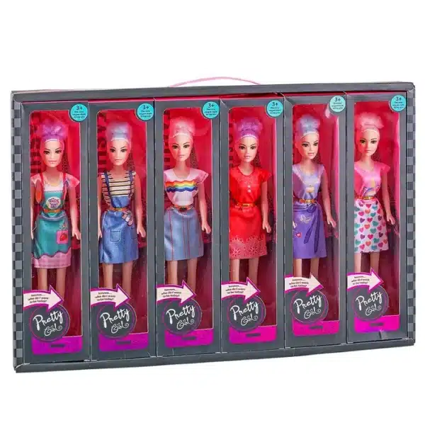 Doll Pretty Girl 29cm, 6 Assorted