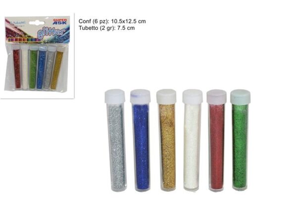 Glitter Tubes  2grams -  Set 6 pieces