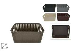 Handy Plastic Rattan Basket 29cmx23cm