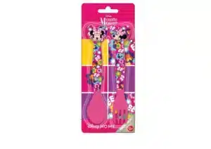 Minnie Mouse Reusable Plastic Cutlery Set - Fork & Spoon