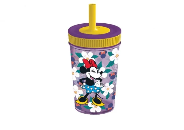 Minnie Mouse Drop Safe Plastic Cup With Silicon Straw