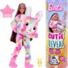 Barbie Cutie Reveal Doll & Accessories, Color Dream Series, Tie-Dyed Bunny Plush Costume & 10 Surprises Including Color Change