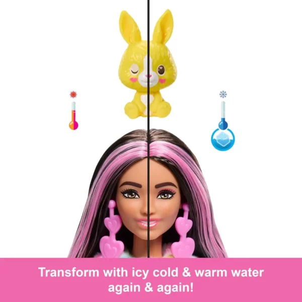 Barbie Cutie Reveal Doll & Accessories, Color Dream Series, Tie-Dyed Bunny Plush Costume & 10 Surprises Including Color Change - Image 4