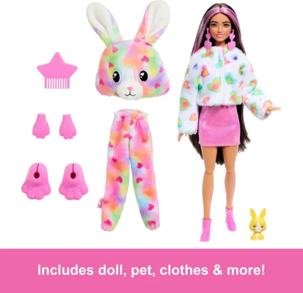 Barbie Cutie Reveal Doll & Accessories, Color Dream Series, Tie-Dyed Bunny Plush Costume & 10 Surprises Including Color Change - Image 3