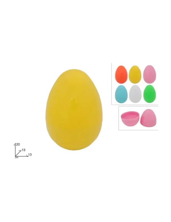Coloured Plastic Empty Egg Shell - 20cms