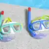 Bestway Kids Snorkel Mask | Swimming Goggles with Nose cover, Waterproof, No Leakage, UV Protection, Aqua Champ Essential, 2 Assorted Colours