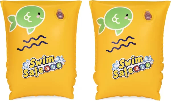 Bestway Inflatable Swimming Armbands for Kids Float Bands Sleeves, Inflatable Swim Armbands for Boys and Girls, Ages 3-6, Yellow