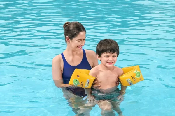 Bestway Inflatable Swimming Armbands for Kids Float Bands Sleeves, Inflatable Swim Armbands for Boys and Girls, Ages 3-6, Yellow - Image 2