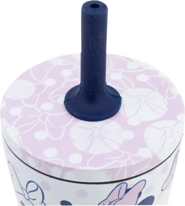 Minnie Mouse Stainless Steel Thermal Mug with Silicone Straw Tumbler 360 ml - Image 2
