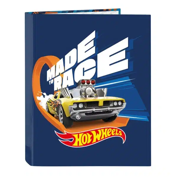 A4 Cardboard Ring File, 4 Rings, 25mm, Hot Wheels "Speed Club"
