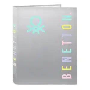 A4 Cardboard Ring File, 4 Rings, 25mm, Benetton “Silver”