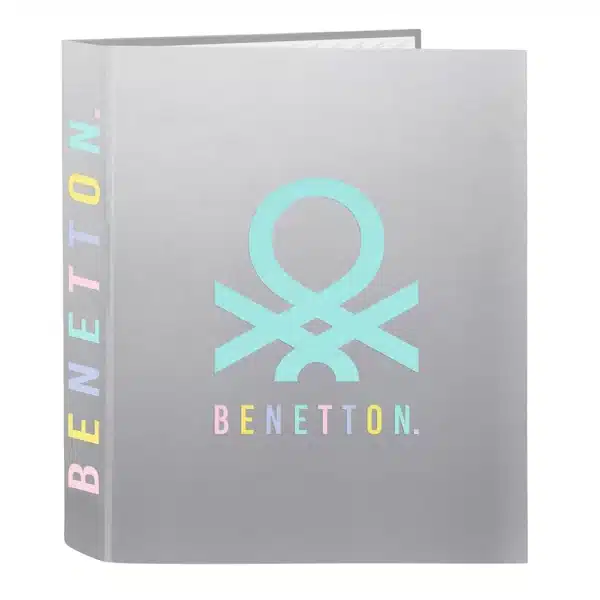 A4 Cardboard Ring File, 4 Rings, 35mm, Benetton “Silver”