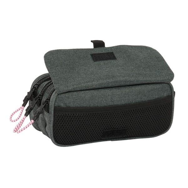 Large Triple Pencil Case Kappa "Silver Pink" - Image 2
