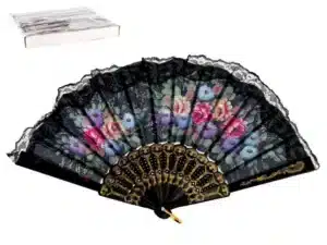Folding Fan With Lace 23cm